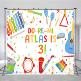 Aperturee Aperturee Colorful Do Re Mi Custom Name 3rd Birthday Backdrop
